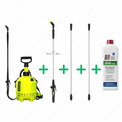 B016 Drucksprüher Profidachclean Spar Bundle mit 3m Lanze + 2x Lanzenverlängerung + Profidachclean