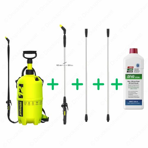 B019 Drucksprüher Profidachclean Spar Bundle mit 3m Lanze + 2x Lanzenverlängerung + Profidachclean
