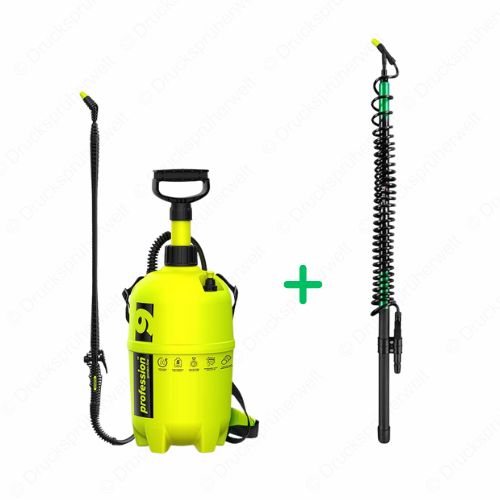 Profession 9 Liter Drucksprüher mit KWT500 Teleskoplanze bis 5 Meter für komfortables Sprühen auf hohen Flächen, ideal für Reinigung und Pflege großer Bereiche