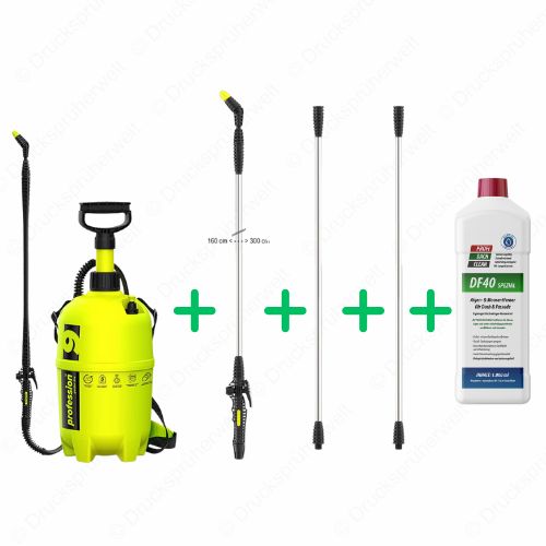B018 Drucksprüher Profidachclean Spar Bundle mit 3m Lanze + 2x Lanzenverlängerung + Profidachclean