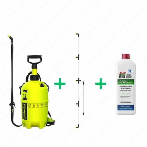 B037_DF40_Profidachclean_P9_Drucksprueher_5erFlaechensprueharm B037 Drucksprüher Profidachclean Spar Bundle mit 3 strahligen Flaechensprueharm + Profidachclean