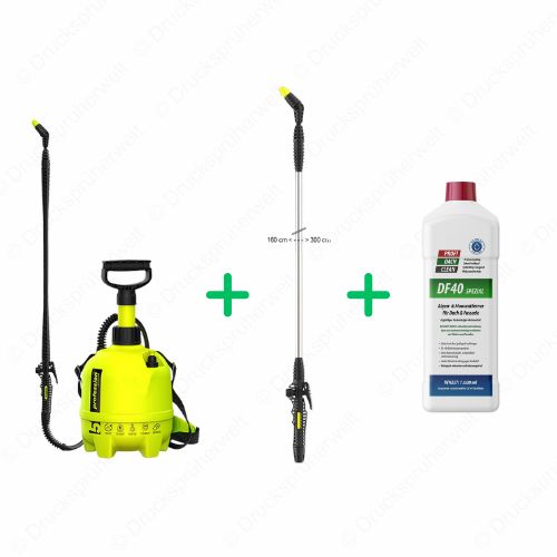 B011 Drucksprüher Profidachclean Spar Bundle mit 3m Lanze + Profidachclean