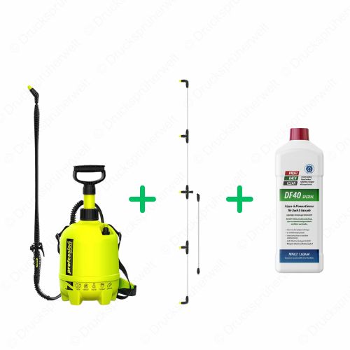 B036_DF40_Profidachclean_P7_Drucksprueher_5erFlaechensprueharm B036 Drucksprüher Profidachclean Spar Bundle mit 3 strahligen Flaechensprueharm + Profidachclean