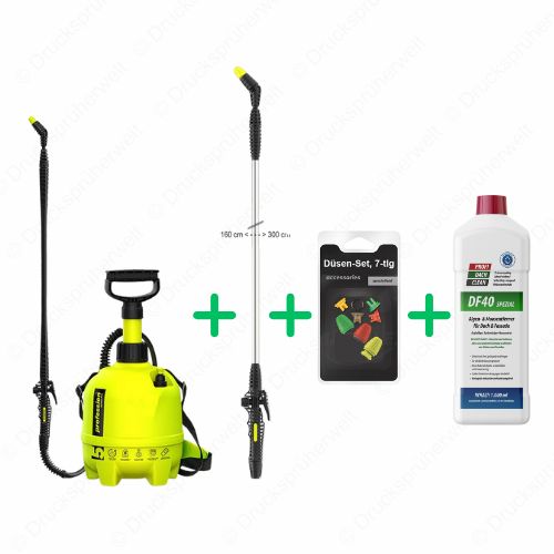 B030 Drucksprüher Profidachclean Spar Bundle mit 3m Lanze + 3 teiliges Düsen-Set+ Profidachclean