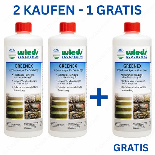  GREENEX Grünbelagentferner 3 x 1 L – 2 kaufen + 1 GRATIS 